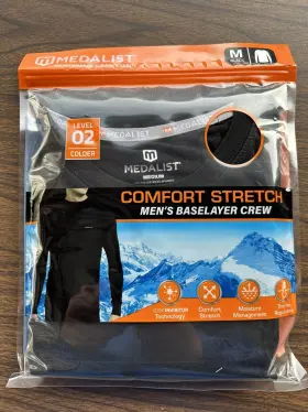 Medalist 766934097652 Men S Medium Performance Baselayer Comfort Stretch Crew Shirt Brand New