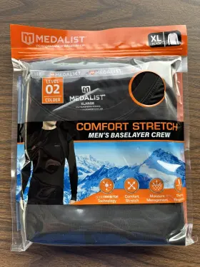Medalist 766934097669 Men S Xl Performance Baselayer Comfort Stretch Crew Shirt. Brand New