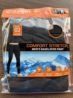 Medalist 766934097690 Men S Large Performance Baselayer Comfort Stretch Pants. Brand New