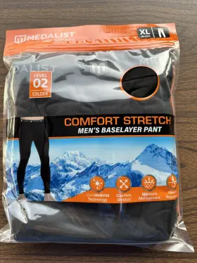 Medalist 766934097713 Men S Xl Performance Baselayer Comfort Stretch Pants. Brand New