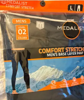 M6779 Medalist New Mens Thermo Weather Gear Level 2 Comfort Stretch Base Layer Pant L
