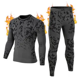 Meethoo 798044114578 Mens Thermal Underwear Set Seamless Compression Base Layer Winter Gear Sport