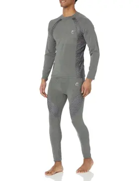 Meethoo 798044114974 Mens Fleece Lined Long Johns Base Layer Set Top Bottom For Ski Running Cold
