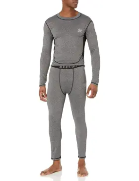 Mu3-grey-xl Meethoo Mens Winter Warmth Fleece-lined Long Johns For Your Chilly Shenanigans