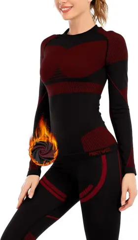 Meetwee 445011219295 Workout Thermal Underwear Set For Women Winter Base Layer Long Johns Wa