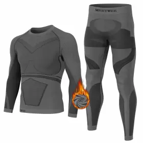 Meetwee 738060021917 Mens Thermal Underwear Set Winter Ski Gear Fleece Lined Long Johns Base Laye