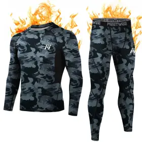 Meetwee 750918082857 Thermal Underwear For Men Winter Base Layer Set Tops And Long Johns Ski