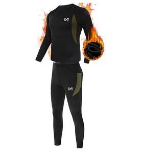 Meetyoo 43528-116555 Thermal Underwear For Men Winter Gear Long Johns Base Layer Top And Bottom S