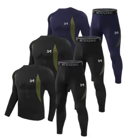 Meetyoo 738060705749 Men S Thermal Long Johns 3-piece Fleece Base Layer Cold Weather Hunti