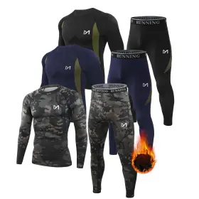 Meetyoo 738060708030 Thermal Underwear For Men Long Johns Fleece Lined Hunting Gear Bottom Top Set