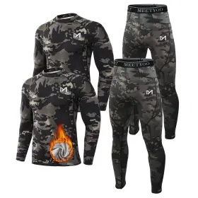 Meetyoo 738060743512 Thermal Underwear For Men Mens Base Layer 2 Sets Long Johns Lined With Hunti