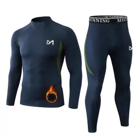 Myus-u53007l Meetyoo Thermal Underwear For Men Winter Gear Long Johns Base Layer Top And Bottom S