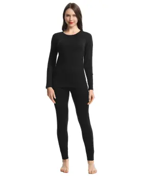 Mt6981-duys Merino Protect 100% Wool Base Layer Set Women Soft Thermals Odor Resis