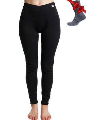 Merino.tech 062281009570 Wool Base Layer Women Pants 100% Leggings Heavyweight Mid