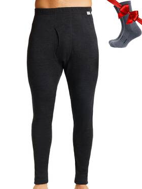 Merino.tech 062281009631 Mens 100 Wool Base Layer Pants - Heavyweight X-large Charcoal