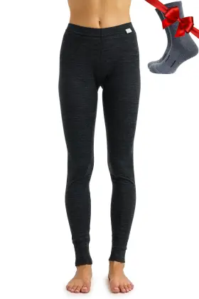 Merino.tech 062281022036 Wool Base Layer Women Pants 100% Leggings Heavyweight Mid