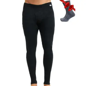 Merino.tech 062281025853 Wool Base Layer Mens Bottom Pants 100% Thermal Underwear L