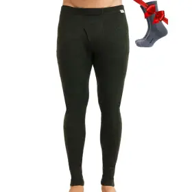Merino.tech 062281025891 Wool Base Layer Mens Bottom Pants 100% Heavyweight Thermal