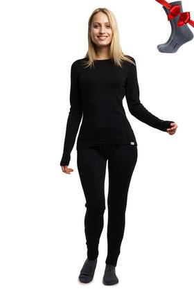 Merino.tech 062281031465 Merino.tech Wool Base Layer Women Set Heavyweight Lite Midweight Me