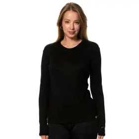 Merino.tech 062281037672 Womens Wool Base Layer Thermal Underwear Long Sleeve Shirt For Hiking