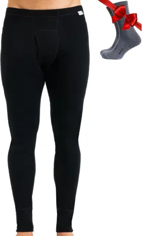 Merino.tech 711181739190 Wool Base Layer Mens Bottom Pants 100% Thermal Underwear Lon