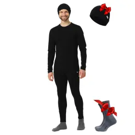 Merino.tech 895261820674 Wool Base Layer Mens Set Beanie - Midweight