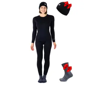 Merino.tech 895261821985 Wool Base Layer Women Set - Midweight Underwea