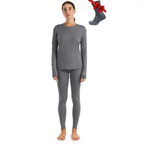 Merino.tech 895261845462 Wool Base Layer Women Set - Lightweight Therma