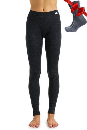 Merino.tech Mer-w-pnt-165-chr-gr-m Wool Base Layer Women Pants 100% Leggings Heavyweight Mid