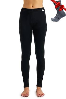 Merino.tech Mer-w-pnt-320-blk-2xl Womens Wool Leggings 100 Heavyweight Thermal Pants Xx-large Black