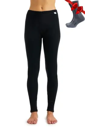 Mer-w-pnt-320-blk-xl Merino.tech 100 Wool Leggings For Women - Heavyweight Thermal Pants X-large