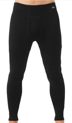 Meriwool 191314013265 Mens Base Layer 100% Merino Wool Thermal Pants 400g Sz Large Black