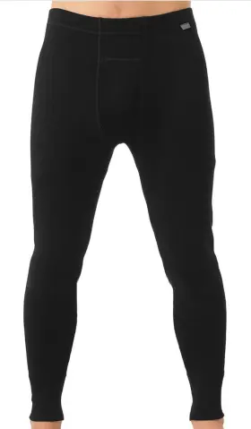 Meriwool 191314013265 Mens Base Layer 100% Merino Wool Thermal Pants 400g Sz Large Black