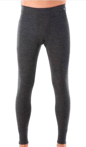 Meriwool 191314029099 Mens Base Layer 100% Merino Wool Legging Pants 190 Charcoal Gray Medium
