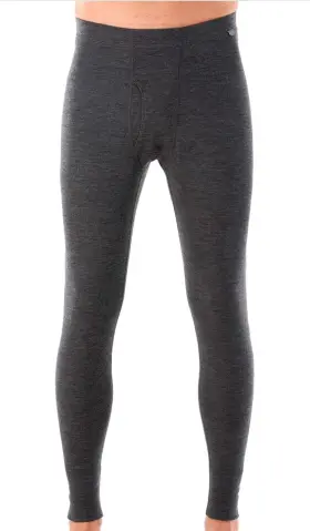 Meriwool 191314029099 Mens Base Layer 100% Merino Wool Legging Pants 190 Charcoal Gray Medium