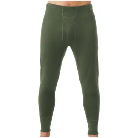 Meriwool 191314032839 Mens Base Layer 100% Merino Wool Heavyweight 400g Thermal Pants Army Green
