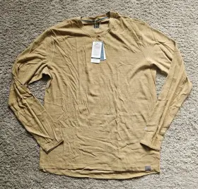 Meriwool 191314035632 190 Lightweight Base Layer Long Sleeve Crew Shirt Mens Xl Color Sand