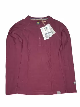 Meriwool 191314036400 New Women S Merino Wool 190 Henley Base Layer Long Sleeve Xs Wine Red