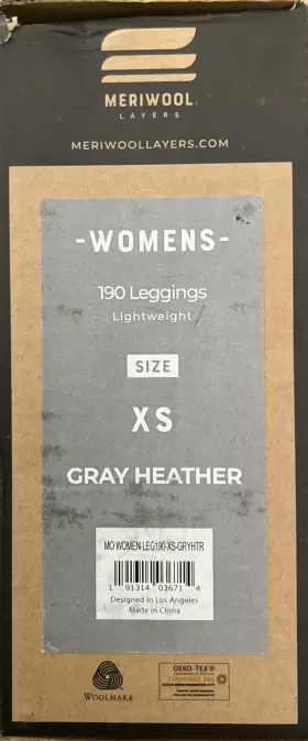 Meriwool 191314036714 Women S 190 Leggings Lightweight Base Layer Size Xs - Gray Heather