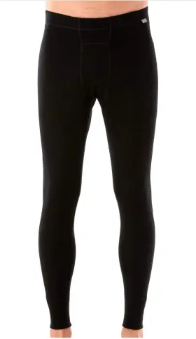 Meriwool 849344059530 Mens Base Layer 100% Merino Wool Thermal Pants Size Medium Black 240g