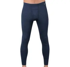 Men-leg250-m-dnmblu Meriwool Mens Base Layer 100% Merino Wool Thermal Pants Denim Blue
