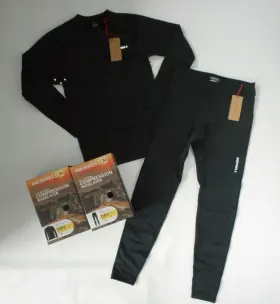 Merrell 884547989208 2 Pc Base Layer Set Trek Tek Ii Tights Pants And L/s Shirt Mens Small New