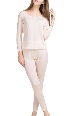 Metway 702877359341 Womens Silk Long Johns Mulberry Underwear Thermal Sets W