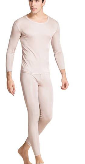 Metway Hy-051-be-s Silk Long Underwear Mens Mulberry Johns Top And Bottom Thermal Und