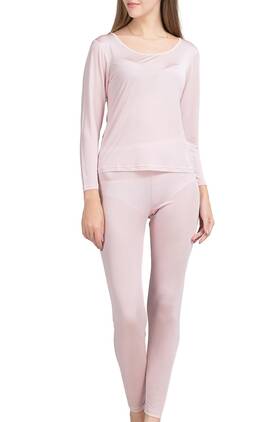 Metway Metway-021-pi-l Womens Silk Long Johns Mulberry Underwear Thermal Sets Wi