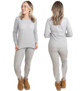 Miss Popular Ny185 Womens 2-piece Waffle Thermals Set Long Sleeve Shirt Pants Johns Wa