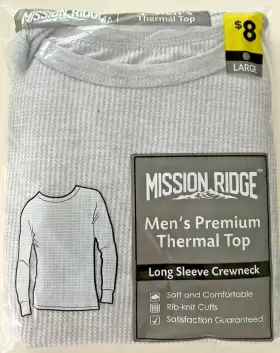 Mission 430001844943 Nwt Ridge Mens Large Premium Thermal Long Sleeve Crewneck Top