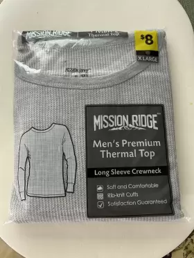 Mission 430001844950 Nwt Ridge Mens X-large Premium Thermal Long Sleeve Crewneck Top