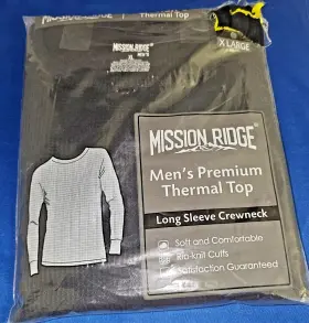 Mission Ridge 430001966768 Mens X-large Thermal Top -mission Ridge- New In Package