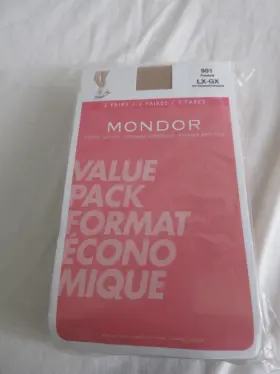 Mondor 057431179928 Footed 901 Caramel Tights Lx-gx 2 Pair Nip